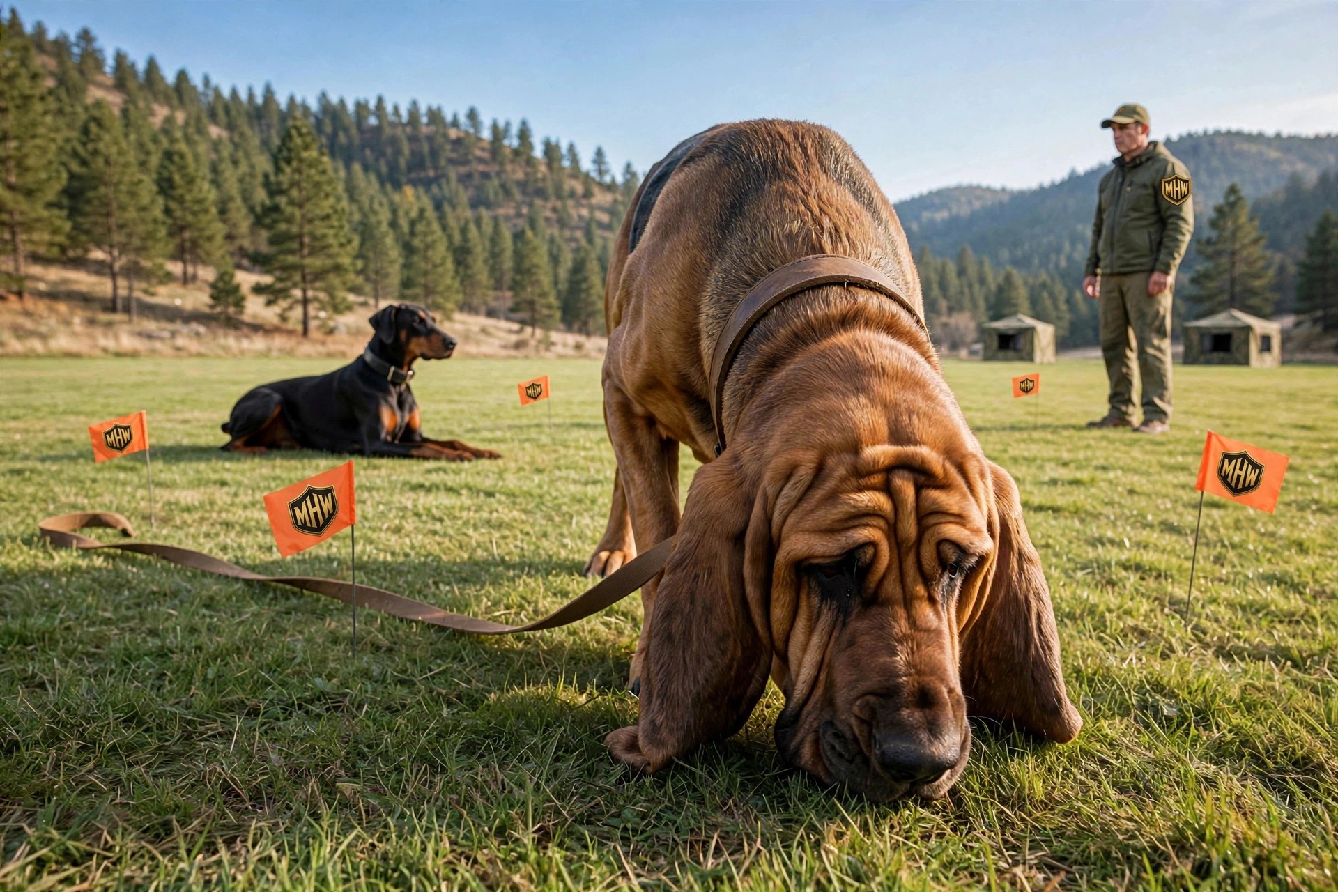 Bloodhound tracking on a long line